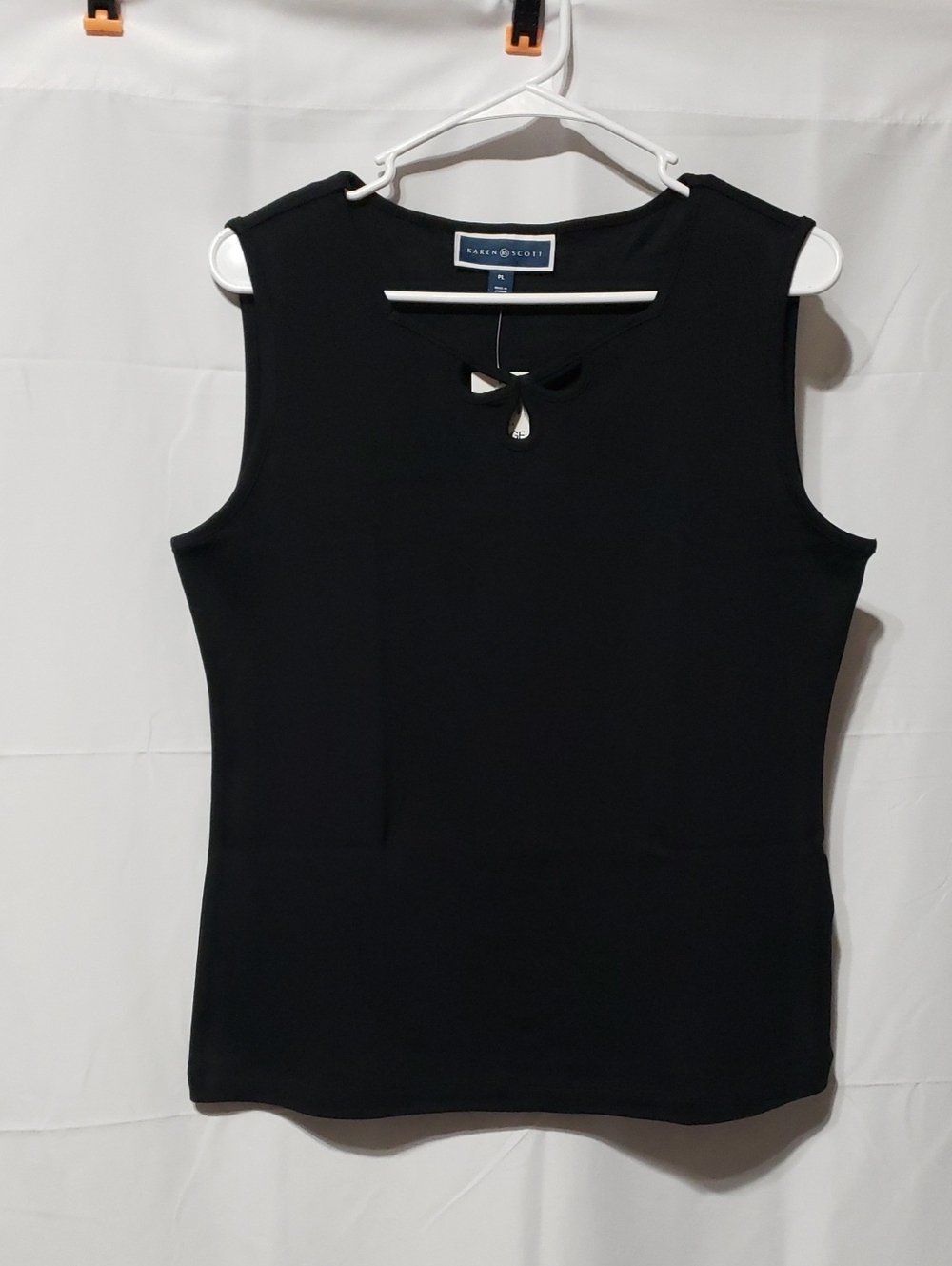Karen Scott Petite Sweetheart Keyhole Tank Top
